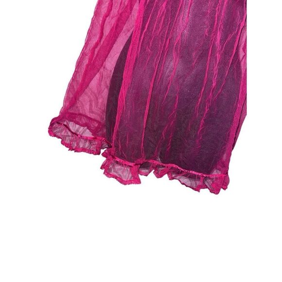 Beautiful Vintage VTG 90's Y2K Victoria’s Secret red baby doll Nightgown Sleep S - Picture 3 of 8